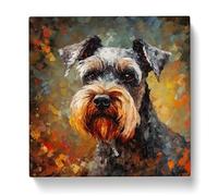 Schnauzer Neo-Impressionism Canvas Print | Gallery Wrapped 30mm Frame Wall Art | 20x20 inches | Ready to Hang | Impressionist Picture | Living Room Bedroom Lounge Office