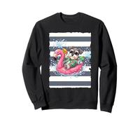 Schnauzer on a floating flamingo Sweatshirt