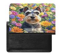 Schnauzer Passport Holder with Card Slots Portable Passport Cover Compact Waterproof Passports Protector