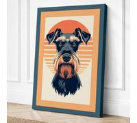 Schnauzer Portrait Art Deco Canvas Wall Art Print 24x16 Inch