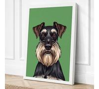 Schnauzer Portrait Canvas Wall Art Print 18x12 Inch