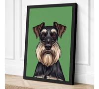 Schnauzer Portrait Canvas Wall Art Print 24x16 Inch
