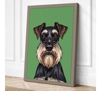 Schnauzer Portrait Canvas Wall Art Print 24x16 Inch