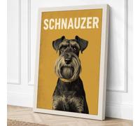 Schnauzer Portrait Canvas Wall Art Print 24x16 Inch