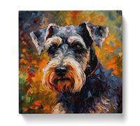 Schnauzer Post-Impressionism Canvas Print | Gallery Wrapped 30mm Frame Wall Art | 20x20 inches | Ready to Hang | Impressionist Picture | Living Room Bedroom Lounge Office