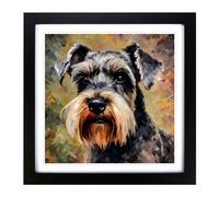 Schnauzer Post-Impressionism No.2 Framed Print | 18x18 Inch Black Framed Wall Art | Ready to Hang | Impressionist Nature Picture | Living Room Bedroom Lounge Office