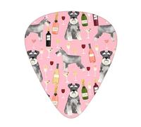 Schnauzer Print Guitar Picks, 12 Pcs Guitar Plectrums Celluloid Pick Classical Triangle Picks for Acoustic, Electric, Bass Guitar including 0.46mm 0.71mm 0.96mm