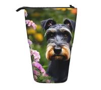 Schnauzer Print Telescopic Pencil Case Portable Bag Makeup Pouch Stationery Organizer Office Travel
