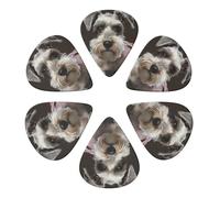 Schnauzer Printed Guitar Picks -6 Pcs Guitar Picks Plectrum,Guitar Accessories,Electric Guitar Pick, Bass & Ukulele 0.96mm