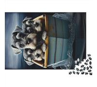 Schnauzer Pups Boat Ride Jigsaw Puzzles For Adults 1000 Piece Jigsaw Puzzles For Kids,Wooden Puzzles For Adults,The For Family And Friends (size 75x50cm)
