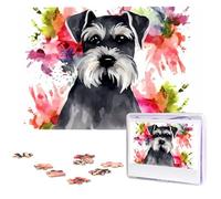 Schnauzer Puzzle 1000 Piece Personalized Puzzles from Photos Jigsaw Puzzle for Adults Challenging Puzzle (29.5" x 19.7")