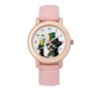 Schnauzer St. Patrick's Day Irish Fashion Women's Watch Easy Reader Novelty Slim Quartz Casual Dress Wrist Watches