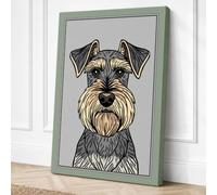 Schnauzer Study Canvas Wall Art Print 36x24 Inch