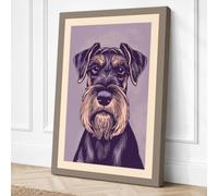 Schnauzer Study Vintage Canvas Wall Art Print 18x12 Inch