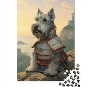 Schnauzer The Samurai 1000-Piece Jigsaw Puzzle for Adults, 52x38cm/1000pcs, New Year Indoor Activity, Winter Downtime And A Calmer Routine