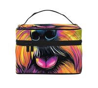 Schnauzer Watercolor Travel Makeup Bag - Portable Toiletry Organizer with Zipped Compartments for Brushes, Bottles & Skincare
