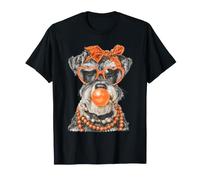Schnauzer with Sunglasses Bubblegum Coquette Dog Halloween T-Shirt