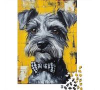 Schnauzer Wooden Puzzles Adults Jigsaw Puzzles 500 Pieces Adults Jigsaw Game Interesting Toys Personalized Puzzle Educational Toys 500pcs (52x38cm)