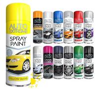 SCHNAZZ 1 x Auto Extreme Yellow Gloss Aerosol Spray Paint 250ml, Professional Quality, Perfect Finish, Multipurpose Exterior and Interior Spray for Cars, Bikes,Vans, Metal, Wood and more