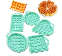 Schneespitze 5 Pcs Waffle Muffin Cake Moulds,Baking Cake Silicone Silicone Waffle Mould Waffle Baking Molds Bakeware Muffin Mould Non Stick Baking Pan