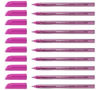 Schneider 10 x Vizz Ballpoint Pen - Easy and Fast Writing - Colour Ink Barrel - Medium Line - Pink - 102209
