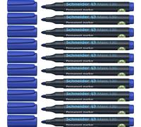 Schneider 130 Permanent Marker Pen 1 and 3 mm Cap-Off-Ink Refillable Pack of 10 Blue