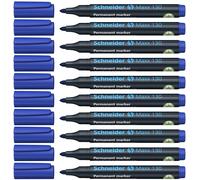Schneider 130 Permanent Marker Pen 1 and 3 mm Cap-Off-Ink Refillable Pack of 10 Blue