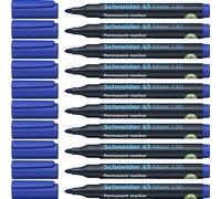 Schneider 130 Permanent Marker Pen 1 and 3 mm Cap-Off-Ink Refillable Pack of 10 Blue