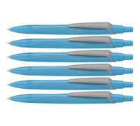 Schneider 131923 Reco Neon Edition Ballpoint Pen Recycled Plastic Awarded with The Blue Angel Ink Colour: Blue (Pack of 6)