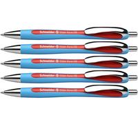 Schneider 132502 Slider Rave XB Ballpoint Pen (Line Width: XB, Made in Germany) Pack of 5 Red Ink