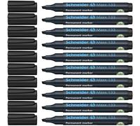 Schneider 133 Permanent Marker Pen 1+4 mm Black Cap-Off-Ink Refillable Pack of 10