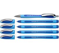 Schneider 150275 Slider Memo XB and Slider Rave XB Ballpoint Pen (with Case, Ink Colour: Blue), 4+1 Item