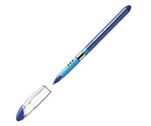 Schneider 151203 writing instruments ballpoint pen Slider Basic, cap model, XB, blue, barrel color transparent, 1 piece