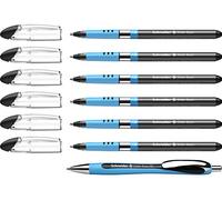 Schneider 151276 Slider Basic XB Pack of 6 and 1x Slider Rave XB Ballpoint Pen with Case, Black Ink