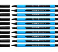 Schneider 152201 Ballpoint Pen Slider Edge with Cap XB Black Barrel Colour: Cyan-Black, 10 Count (Pack of 1)