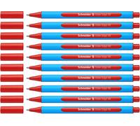 Schneider 152202 Ballpoint Pen Slider Edge with Cap XB Red Barrel Colour: Cyan-Red Pack of 10
