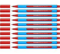 Schneider 152202 Ballpoint Pen Slider Edge with Cap XB Red Barrel Colour: Cyan-Red Pack of 10
