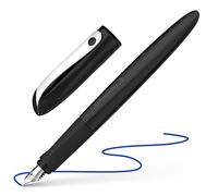 Schneider 162111 Wavy Fountain Pen for Right and Left-Handed Users with Beginner Nib Black