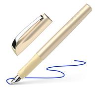 Schneider 168653 Ceod Shiny Fountain Pen (Right- and Left-Handed Users, Medium Nib, Including Ink Cartridge Royal Blue) Gold Medium