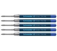 Schneider 175503 Slider 755 Ballpoint Pen Refill (ViscoGlide Technology, Indelible, XBExtra Wide) Blue (Pack of 5, Extra Wide, Blue)