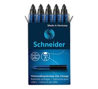 Schneider 185401 (for One Change Rollerball Pen, 1 x 5 Pieces, Indelible, Non-Erasable) Black