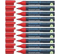 Schneider 230 Permanent Marker Pen 1 - 3 mm Refillable Aluminium Barrel Pack of 10 Red