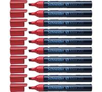 Schneider 233 Permanent Marker Pen 1 + 5 mm Refillable Aluminium Barrel Pack of 10 Red