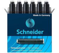 Schneider S-6601 Fountain Pen Ink Cartridges - Black (6 Pack)