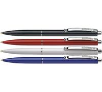 Schneider 73080 K 15 Retractable Ballpoint Pen (Indelible Refill - Line Width M, Ink Colour: Blue) Pack of 4 Assorted Blister Cards