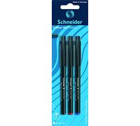 Schneider 967 Fineliner Topliner Pen, 0.4, 3 on Blister Card Assorted Colours