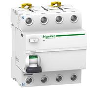 Schneider A9R14480 Rccb Residual Current Circuit Breaker Iid 4P 80A 300Ma AC, White