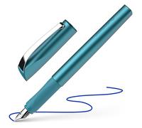 Schneider Ceod Shiny 168657 Fountain Pen (Right and Left-Handed Users, M Nib, Includes Ink Cartridge Royal Blue) Teal
