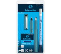 Schneider Ceod Shiny 74864 Writing Set with Fountain Pen, Rollerball Pen, Ink Killer (Right and Left-Handed Users, M Nib, Includes Ink Cartridges Royal Blue) Teal