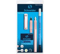Schneider Ceod Shiny 74869 Writing Set with Fountain Pen, Rollerball Pen, Ink Killer (Right and Left-Handed Users, M Nib, Includes Ink Cartridges Royal Blue) Powder Pink